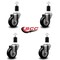 Service Caster 3.5'' Black Poly Wheel Swivel 1-1/2'' Expanding Stem Caster Set, 4PK SCC-EX20S3514-PPUB-BLK-112-4 - alternate 4